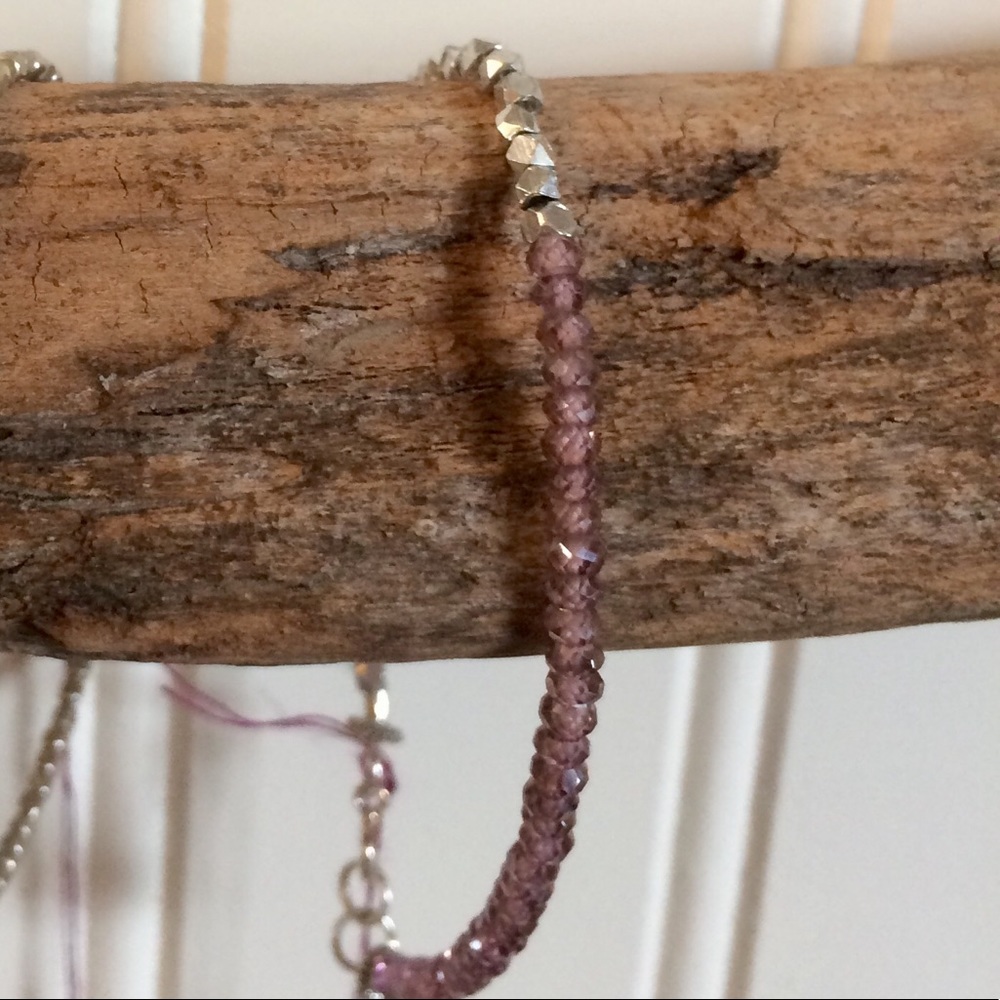 Cubic Zirconia and silver plated bracelet.